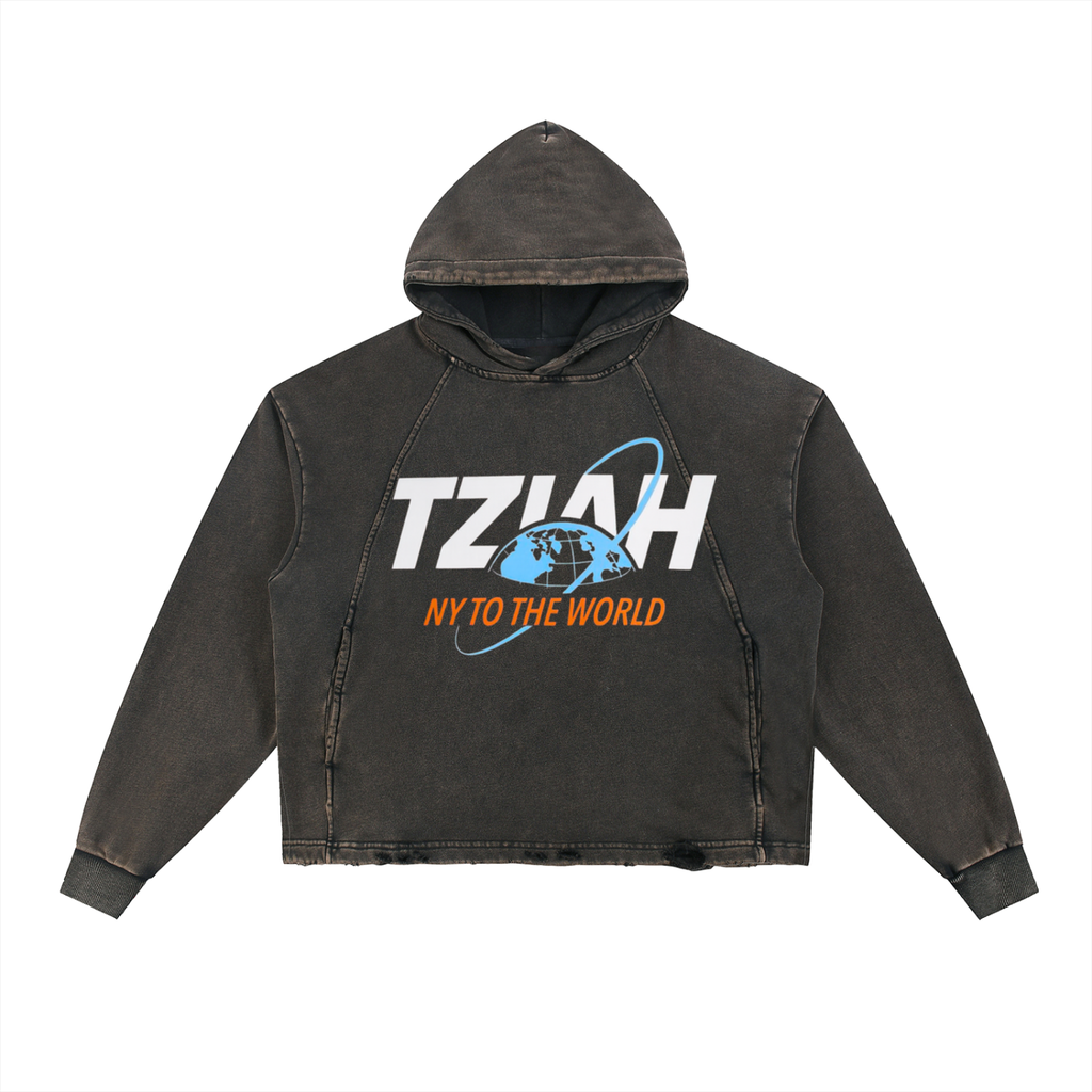 NY TO THE WORLD” VINTAGE HOODIE – TziahJones