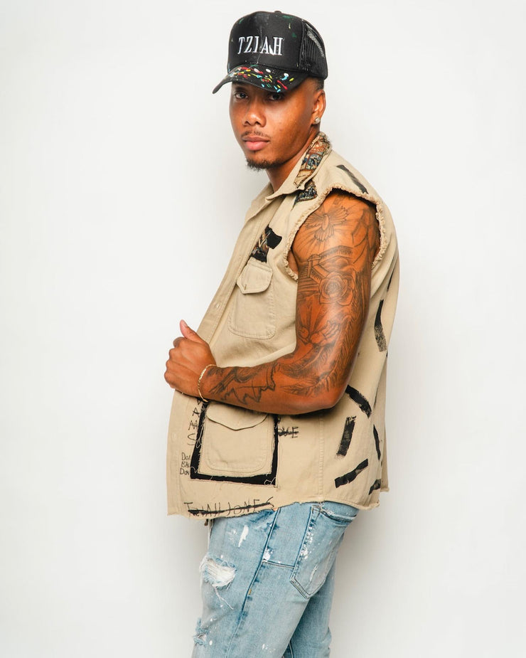 PATCHED AND PAINTED CAMPER VEST