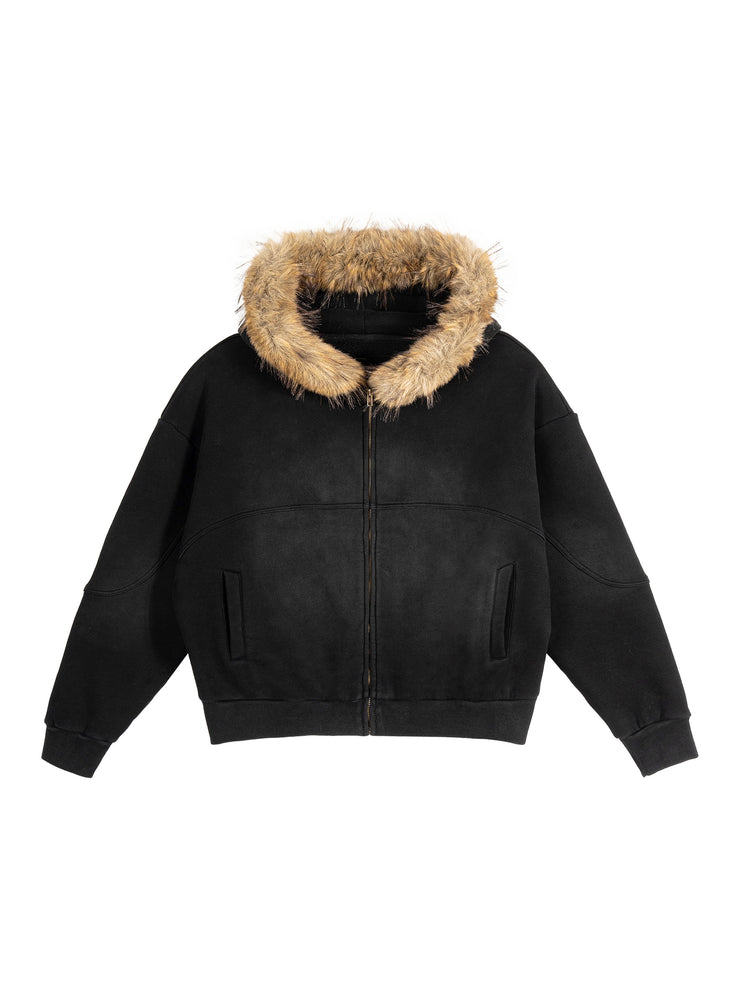 TZIAH JONES Detachable Fur Hoodie